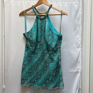Michael Kors Aqua Snakeskin High Neck Tank (10)